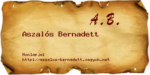 Aszalós Bernadett névjegykártya